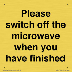 Please switch off the microwave when you have finished